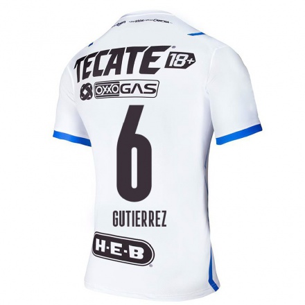 Miesten Jalkapallo Edson Gutierrez #6 Sinivalkoinen Vieraspaita 2021/22 Lyhythihainen Paita T-paita