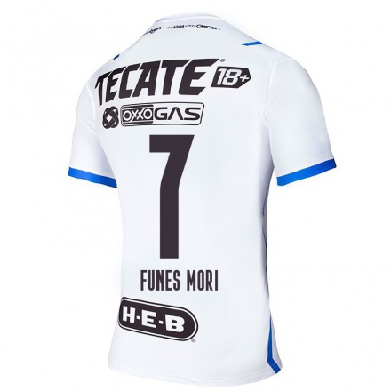 Miesten Jalkapallo Rogelio Funes Mori #7 Sinivalkoinen Vieraspaita 2021/22 Lyhythihainen Paita T-paita