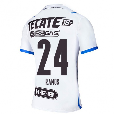 Miesten Jalkapallo Cesar Ramos #24 Sinivalkoinen Vieraspaita 2021/22 Lyhythihainen Paita T-paita
