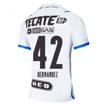 Miesten Jalkapallo Fernando Hernandez #42 Sinivalkoinen Vieraspaita 2021/22 Lyhythihainen Paita T-paita