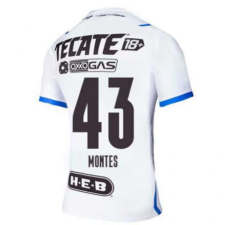 Miesten Jalkapallo Alan Montes #43 Sinivalkoinen Vieraspaita 2021/22 Lyhythihainen Paita T-paita