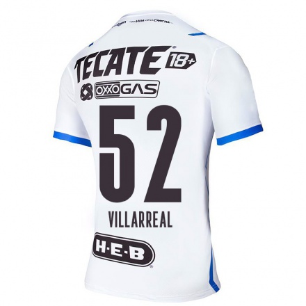 Miesten Jalkapallo Sergio Villarreal #52 Sinivalkoinen Vieraspaita 2021/22 Lyhythihainen Paita T-paita
