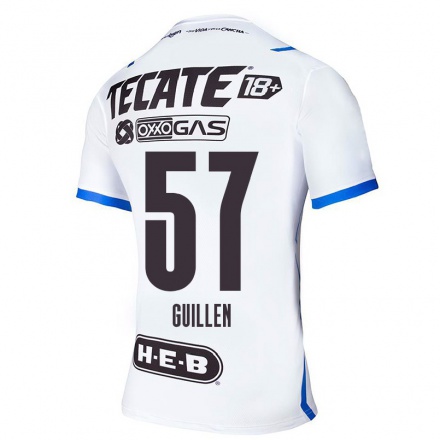Miesten Jalkapallo Daniel Guillen #57 Sinivalkoinen Vieraspaita 2021/22 Lyhythihainen Paita T-paita