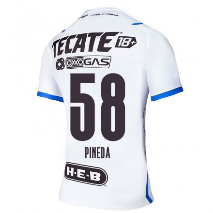 Miesten Jalkapallo Hernan Pineda #58 Sinivalkoinen Vieraspaita 2021/22 Lyhythihainen Paita T-paita