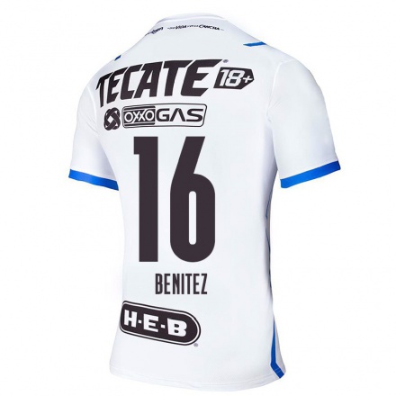 Miesten Jalkapallo Xanic Benitez #16 Sinivalkoinen Vieraspaita 2021/22 Lyhythihainen Paita T-paita