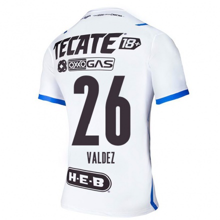 Miesten Jalkapallo Valeria Valdez #26 Sinivalkoinen Vieraspaita 2021/22 Lyhythihainen Paita T-paita