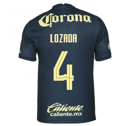 Miesten Jalkapallo Ana Lozada #4 Laivastonsininen Vieraspaita 2021/22 Lyhythihainen Paita T-paita