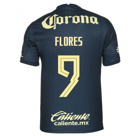 Miesten Jalkapallo Daniela Flores #9 Laivastonsininen Vieraspaita 2021/22 Lyhythihainen Paita T-paita