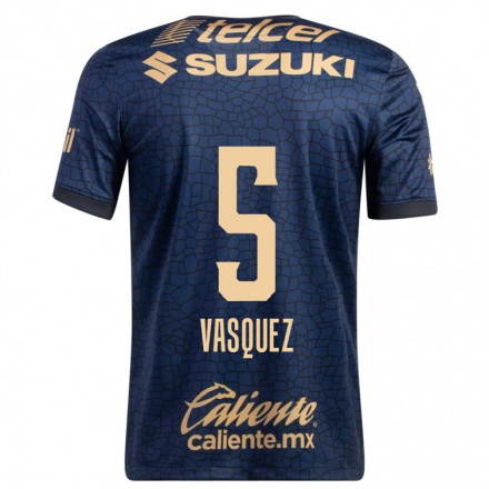 Miesten Jalkapallo Johan Vasquez #5 Laivastonsininen Vieraspaita 2021/22 Lyhythihainen Paita T-paita