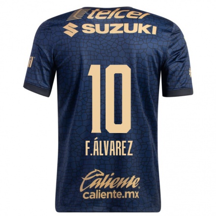 Miesten Jalkapallo Favio Alvarez #10 Laivastonsininen Vieraspaita 2021/22 Lyhythihainen Paita T-paita