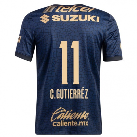 Miesten Jalkapallo Carlos Gutierrez #11 Laivastonsininen Vieraspaita 2021/22 Lyhythihainen Paita T-paita