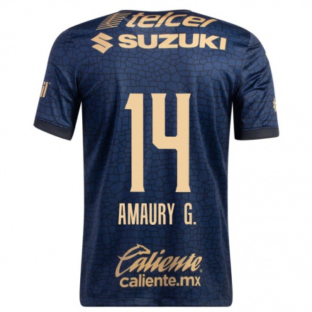 Miesten Jalkapallo Amaury Garcia #14 Laivastonsininen Vieraspaita 2021/22 Lyhythihainen Paita T-paita