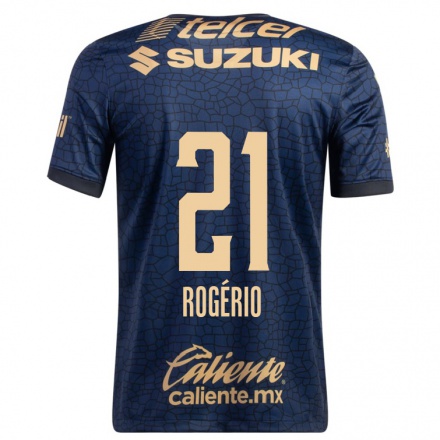 Miesten Jalkapallo Rogerio #21 Laivastonsininen Vieraspaita 2021/22 Lyhythihainen Paita T-paita