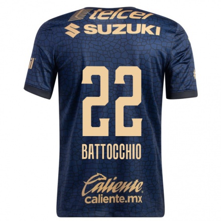 Miesten Jalkapallo Cristian Battocchio #22 Laivastonsininen Vieraspaita 2021/22 Lyhythihainen Paita T-paita