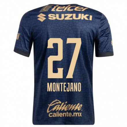 Miesten Jalkapallo Emanuel Montejano #27 Laivastonsininen Vieraspaita 2021/22 Lyhythihainen Paita T-paita