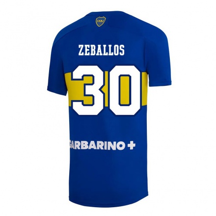 Miesten Jalkapallo Exequiel Zeballos #30 Kuninkaallisen Sininen Kotipaita 2021/22 Lyhythihainen Paita T-paita
