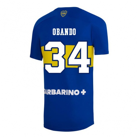 Miesten Jalkapallo Agustin Obando #34 Kuninkaallisen Sininen Kotipaita 2021/22 Lyhythihainen Paita T-paita