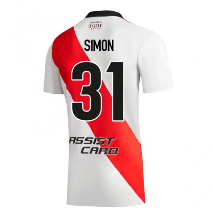 Miesten Jalkapallo Santiago Simon #31 Valkoinen Kotipaita 2021/22 Lyhythihainen Paita T-paita