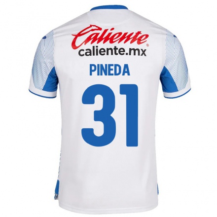 Miesten Jalkapallo Orbelin Pineda #31 Valkoinen Vieraspaita 2021/22 Lyhythihainen Paita T-paita