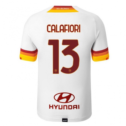 Miesten Jalkapallo Riccardo Calafiori #13 Valkoinen Vieraspaita 2021/22 Lyhythihainen Paita T-paita