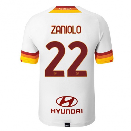 Miesten Jalkapallo Nicolo Zaniolo #22 Valkoinen Vieraspaita 2021/22 Lyhythihainen Paita T-paita