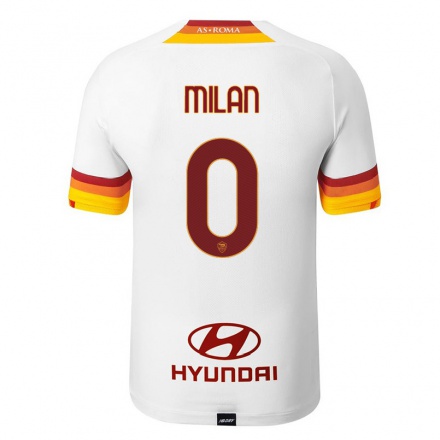 Miesten Jalkapallo Alberto Milan #0 Valkoinen Vieraspaita 2021/22 Lyhythihainen Paita T-paita