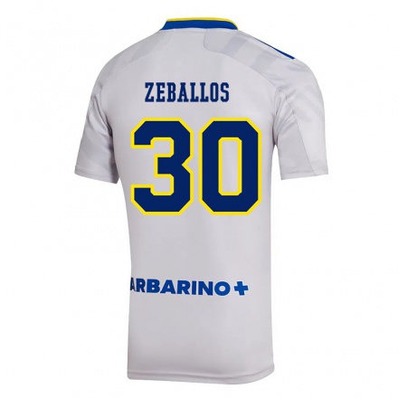 Miesten Jalkapallo Exequiel Zeballos #30 Harmaa Vieraspaita 2021/22 Lyhythihainen Paita T-paita