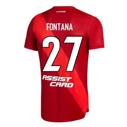 Miesten Jalkapallo Agustin Fontana #27 Punainen Vieraspaita 2021/22 Lyhythihainen Paita T-paita