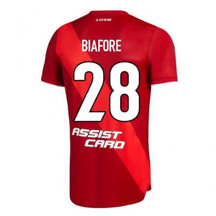 Miesten Jalkapallo Felipe Pena Biafore #28 Punainen Vieraspaita 2021/22 Lyhythihainen Paita T-paita