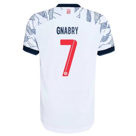 Miesten Jalkapallo Serge Gnabry #7 Harmaa Valkoinen 3. Paita 2021/22 Lyhythihainen Paita T-paita