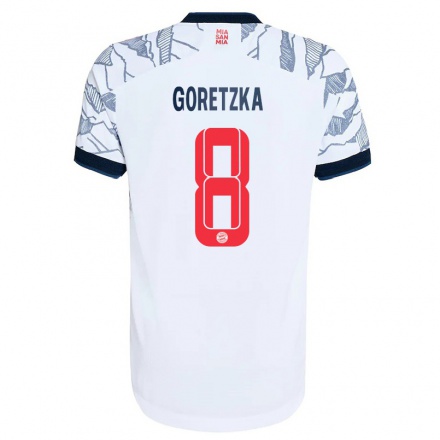 Miesten Jalkapallo Leon Goretzka #8 Harmaa Valkoinen 3. Paita 2021/22 Lyhythihainen Paita T-paita