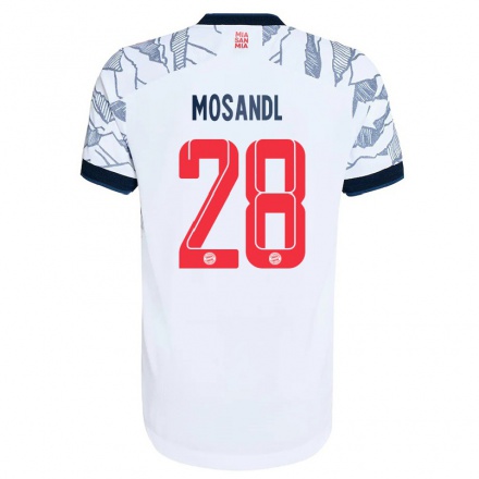 Miesten Jalkapallo Moritz Mosandl #28 Harmaa Valkoinen 3. Paita 2021/22 Lyhythihainen Paita T-paita