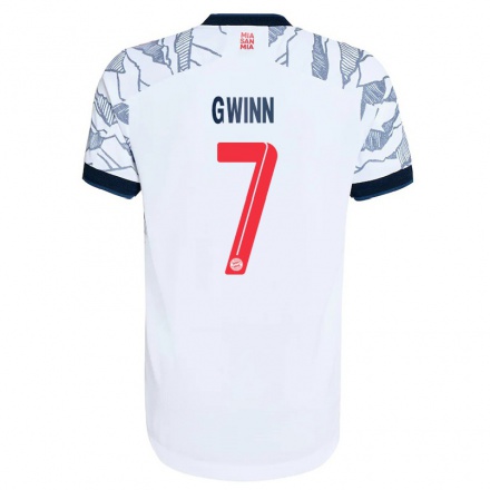Miesten Jalkapallo Giulia Gwinn #7 Harmaa Valkoinen 3. Paita 2021/22 Lyhythihainen Paita T-paita