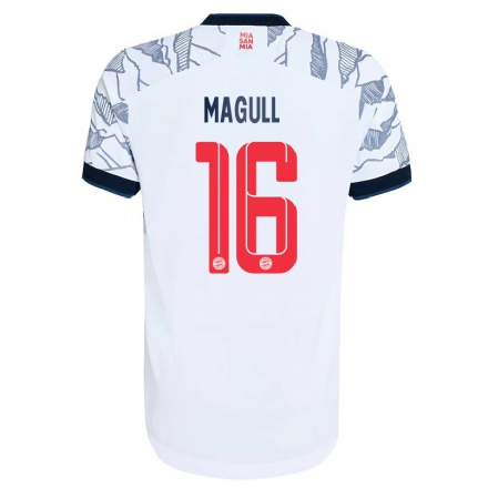 Miesten Jalkapallo Lina Magull #16 Harmaa Valkoinen 3. Paita 2021/22 Lyhythihainen Paita T-paita