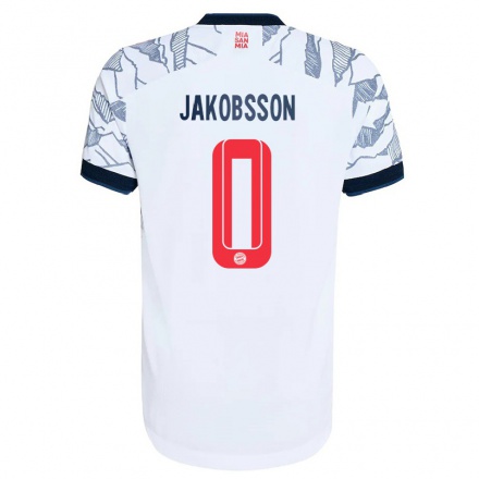 Miesten Jalkapallo Sofia Jakobsson #0 Harmaa Valkoinen 3. Paita 2021/22 Lyhythihainen Paita T-paita