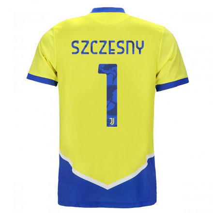 Miesten Jalkapallo Wojciech Szczesny #1 Sininen Keltainen 3. Paita 2021/22 Lyhythihainen Paita T-paita
