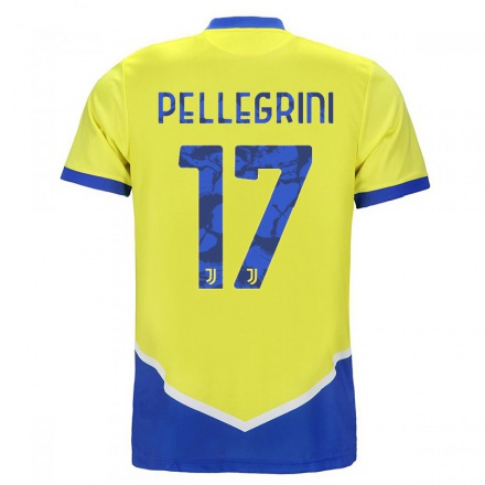 Miesten Jalkapallo Luca Pellegrini #17 Sininen Keltainen 3. Paita 2021/22 Lyhythihainen Paita T-paita