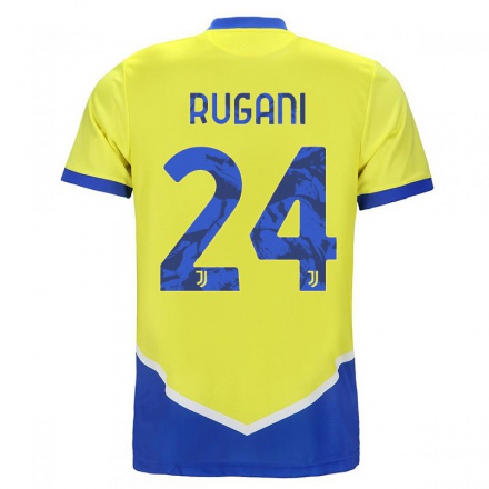 Miesten Jalkapallo Daniele Rugani #24 Sininen Keltainen 3. Paita 2021/22 Lyhythihainen Paita T-paita