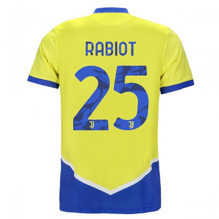 Miesten Jalkapallo Adrien Rabiot #25 Sininen Keltainen 3. Paita 2021/22 Lyhythihainen Paita T-paita