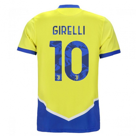 Miesten Jalkapallo Cristiana Girelli #10 Sininen Keltainen 3. Paita 2021/22 Lyhythihainen Paita T-paita