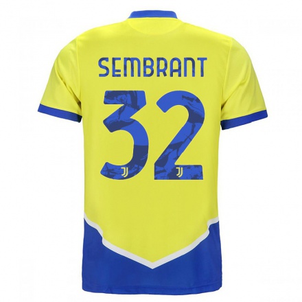 Miesten Jalkapallo Linda Sembrant #32 Sininen Keltainen 3. Paita 2021/22 Lyhythihainen Paita T-paita