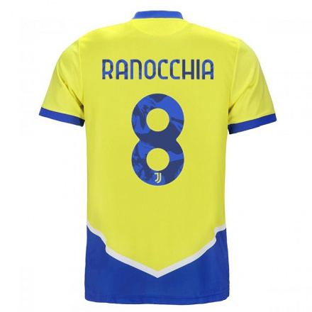Miesten Jalkapallo Filippo Ranocchia #8 Sininen Keltainen 3. Paita 2021/22 Lyhythihainen Paita T-paita