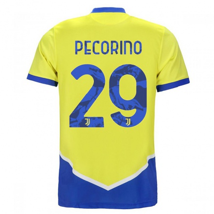 Miesten Jalkapallo Emanuele Pecorino #29 Sininen Keltainen 3. Paita 2021/22 Lyhythihainen Paita T-paita