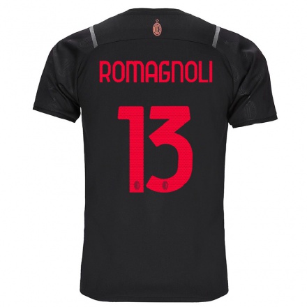 Miesten Jalkapallo Alessio Romagnoli #13 Musta 3. Paita 2021/22 Lyhythihainen Paita T-paita