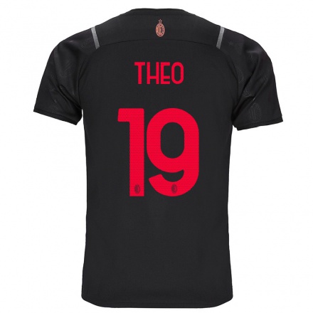 Miesten Jalkapallo Theo Hernandez #19 Musta 3. Paita 2021/22 Lyhythihainen Paita T-paita