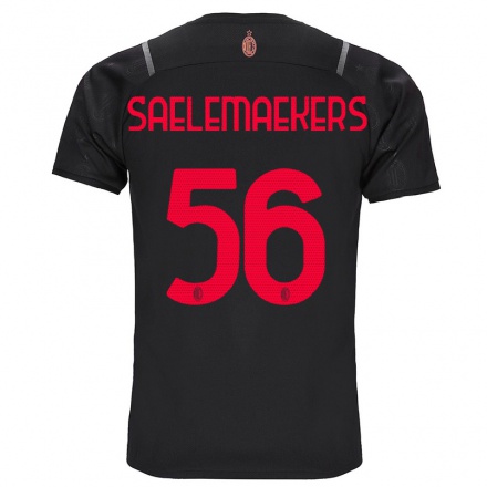 Miesten Jalkapallo Alexis Saelemaekers #56 Musta 3. Paita 2021/22 Lyhythihainen Paita T-paita