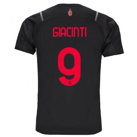Miesten Jalkapallo Valentina Giacinti #9 Musta 3. Paita 2021/22 Lyhythihainen Paita T-paita