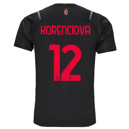 Miesten Jalkapallo Maria Korenciova #12 Musta 3. Paita 2021/22 Lyhythihainen Paita T-paita