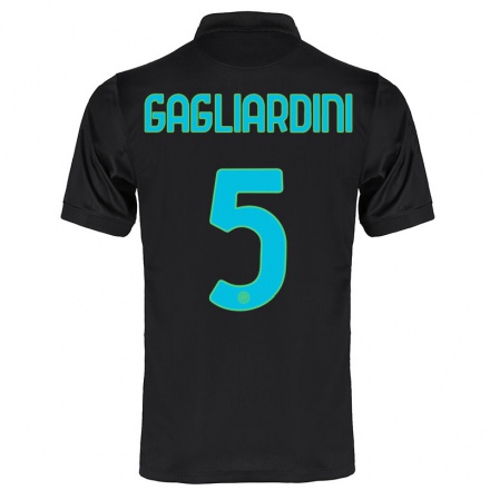 Miesten Jalkapallo Roberto Gagliardini #5 Musta 3. Paita 2021/22 Lyhythihainen Paita T-paita