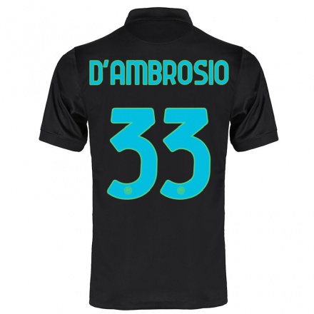 Miesten Jalkapallo Danilo D'Ambrosio #33 Musta 3. Paita 2021/22 Lyhythihainen Paita T-paita